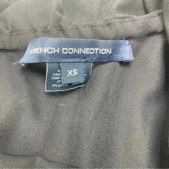 French Connection black One-Shoulder Ruffle mini flounce Dress size XS - Picture 4 of 5